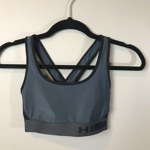 Under Armour Gray Crossback Compression Bra Small